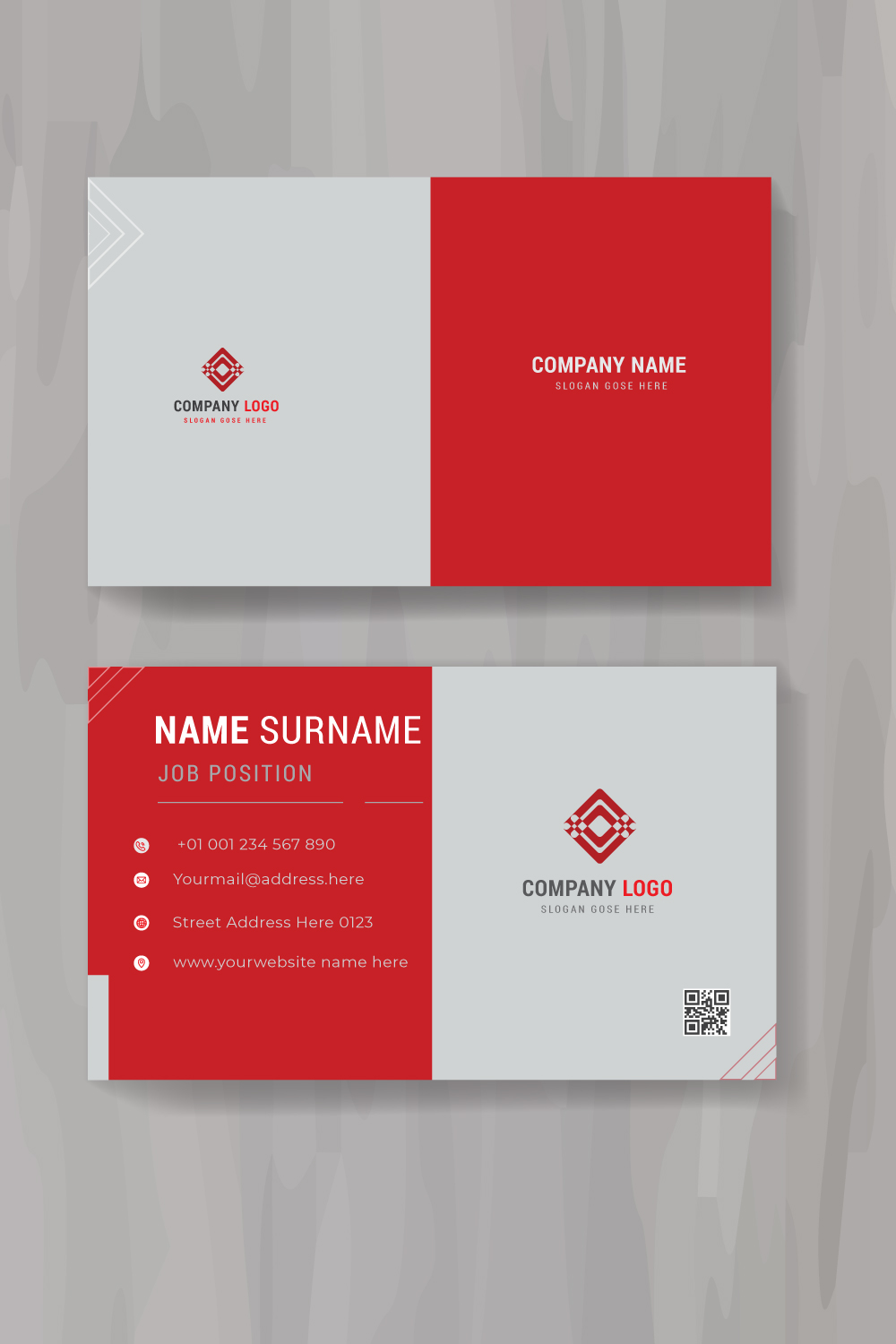 Corporate business card template for your company | Minimalist business card template design | Creative business card template pinterest preview image.