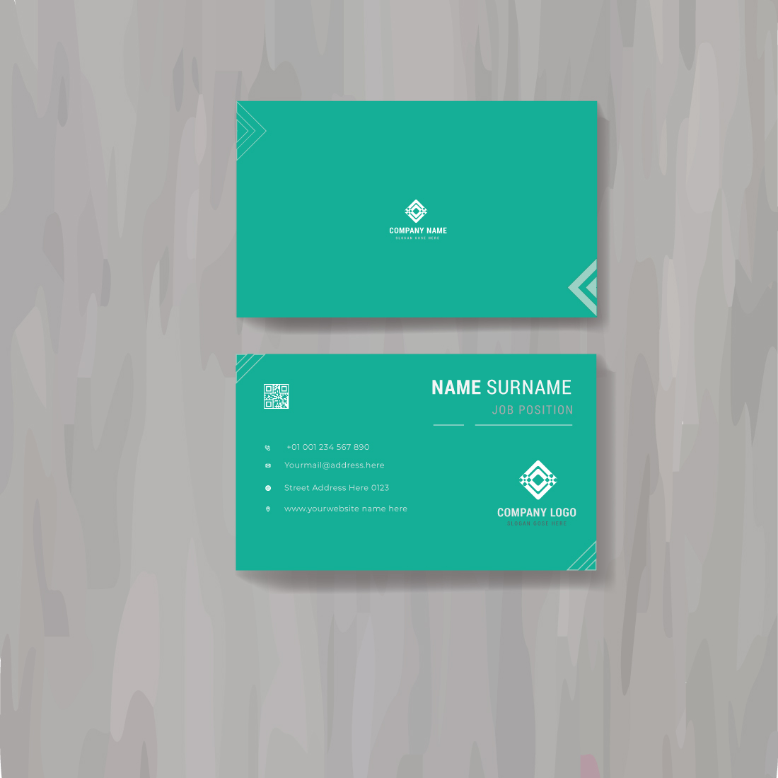 Corporate business card template for your company | Minimalist business card template design | Creative business card template preview image.