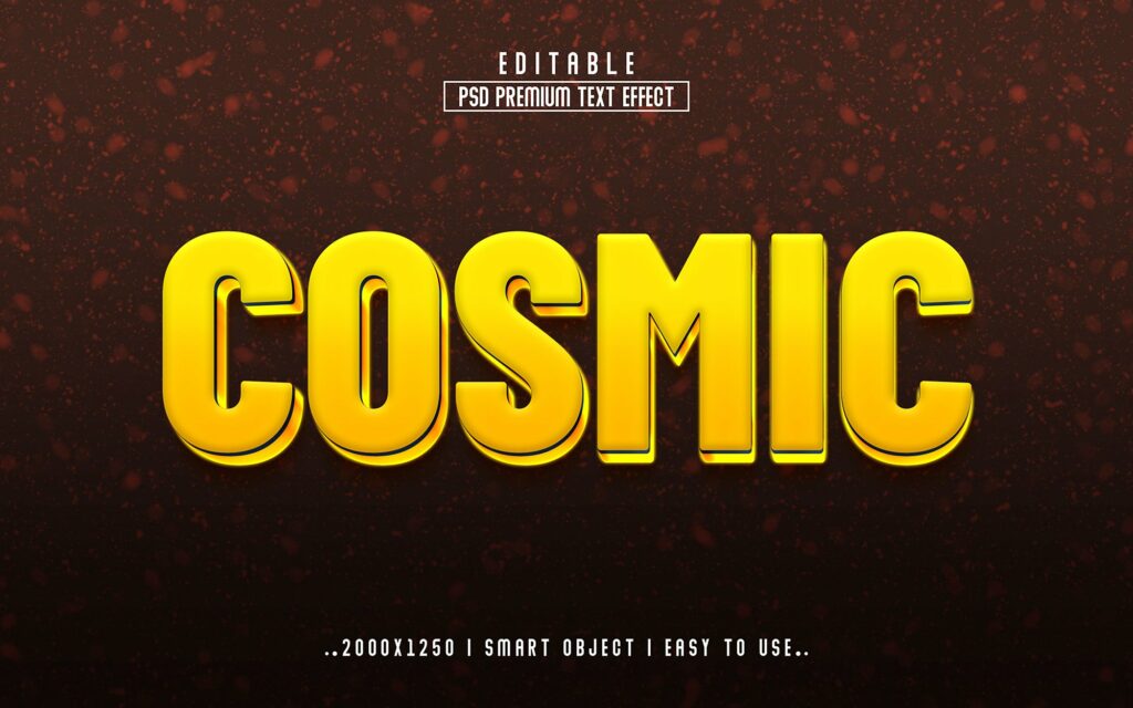 Cosmic 3D Editable psd Text Effect – MasterBundles