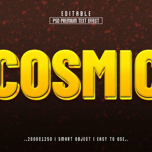 Cosmic 3D Editable psd Text Effectcover image.