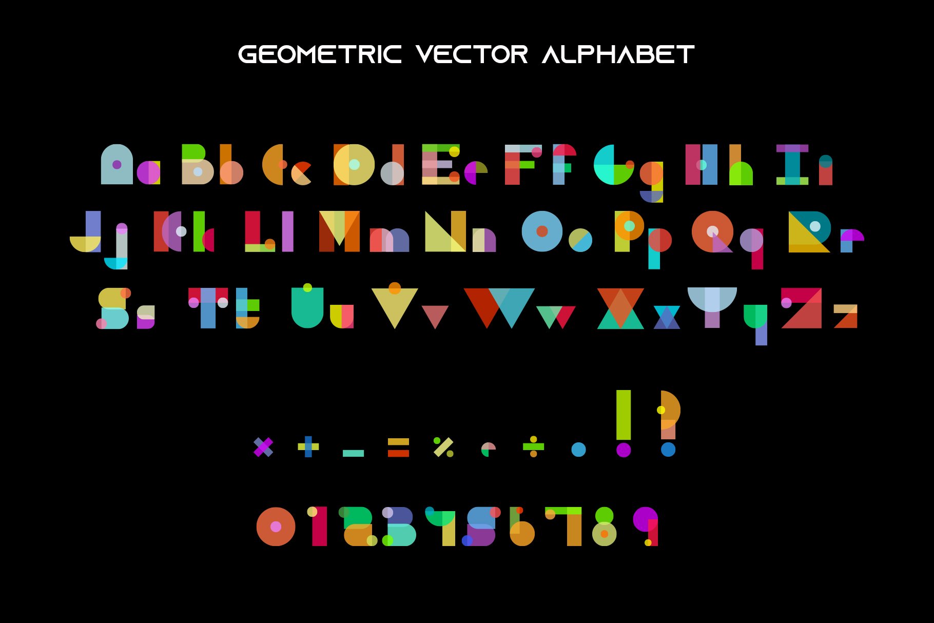 Alphabet Geometric Vector Font Masterbundles 1518