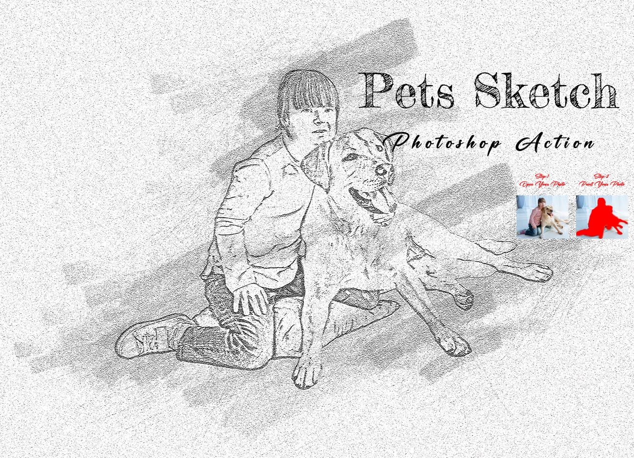 Pets Sketch Photoshop Actioncover image.