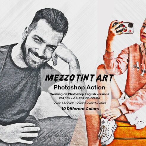 Mezzotint Art Photoshop Actioncover image.