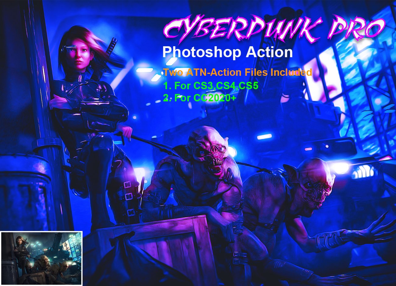 CyberPunk PRO Photoshop Actioncover image.