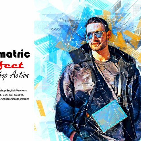 Geometric Effect Photoshop Actioncover image.