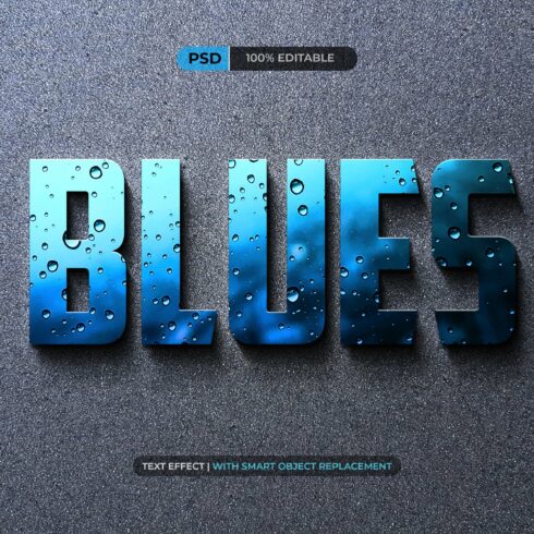 Realistic Text Effect - 3D Bluescover image.