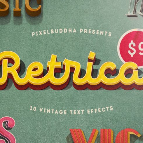 Retrica: Vintage Text Effects Packcover image.