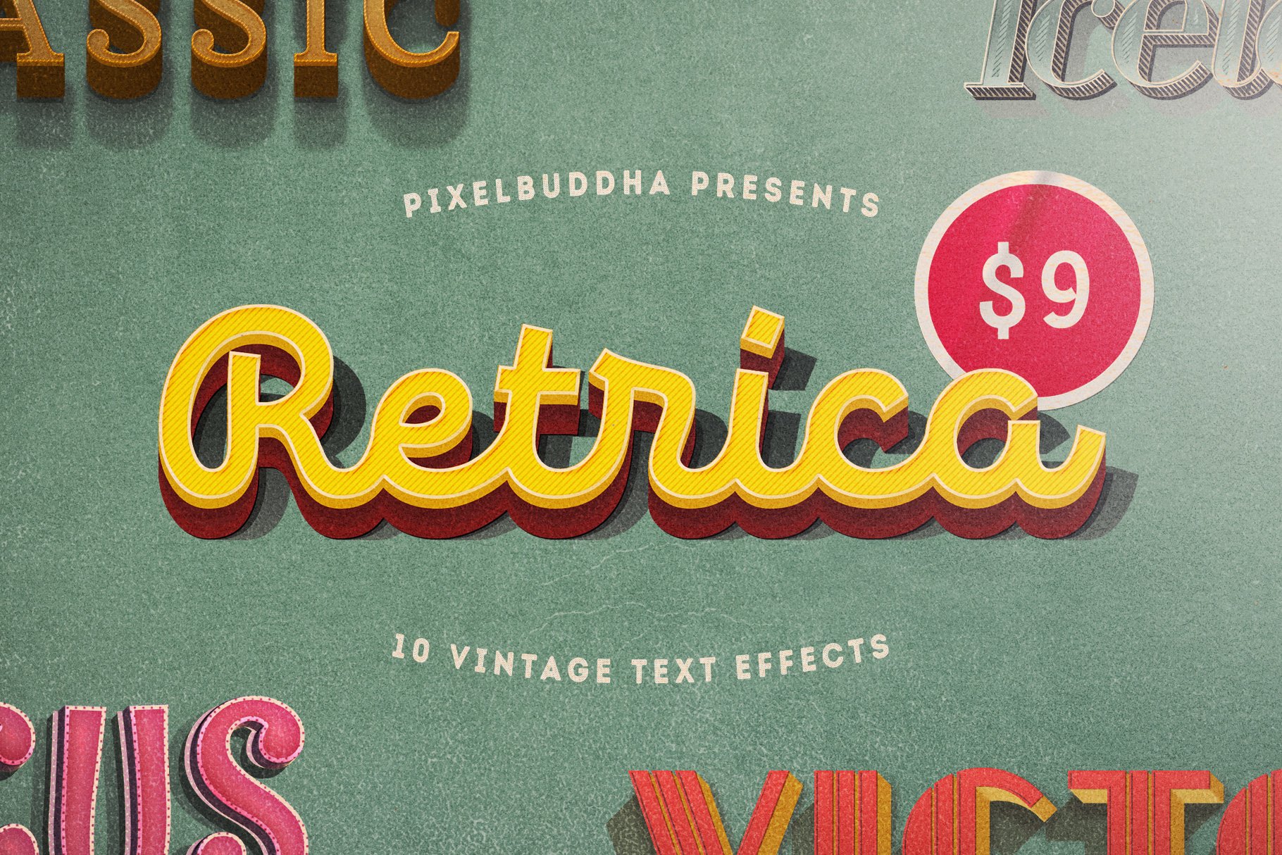 Retrica: Vintage Text Effects Packcover image.