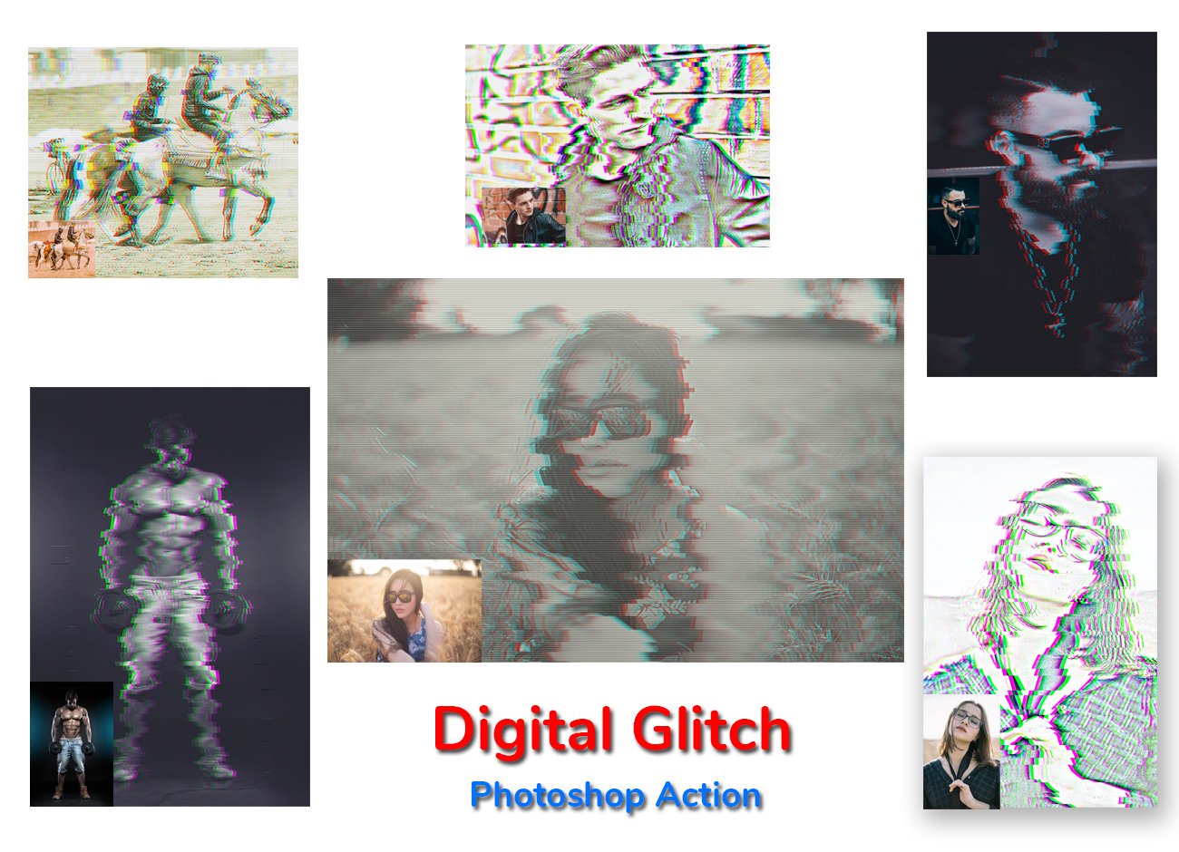 Digital Glitch Photoshop Actioncover image.
