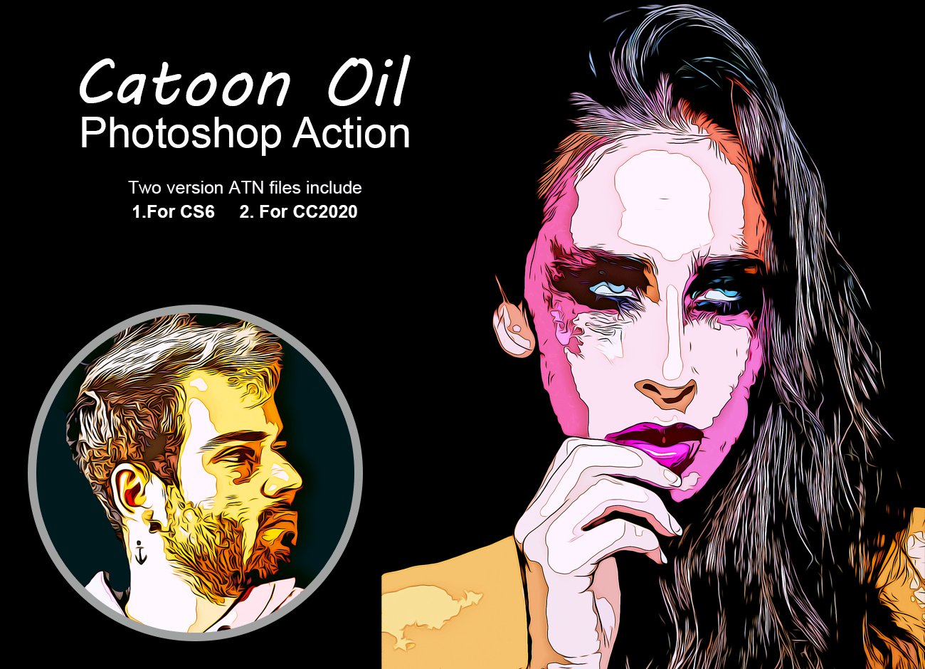 Cartoon Oil Photoshop Actioncover image.