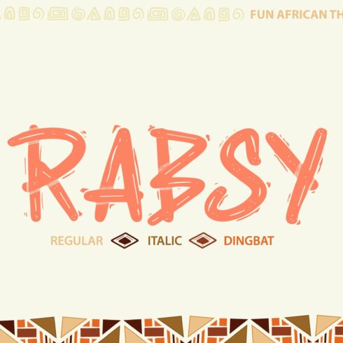 Rabsy: African pattern font cover image.