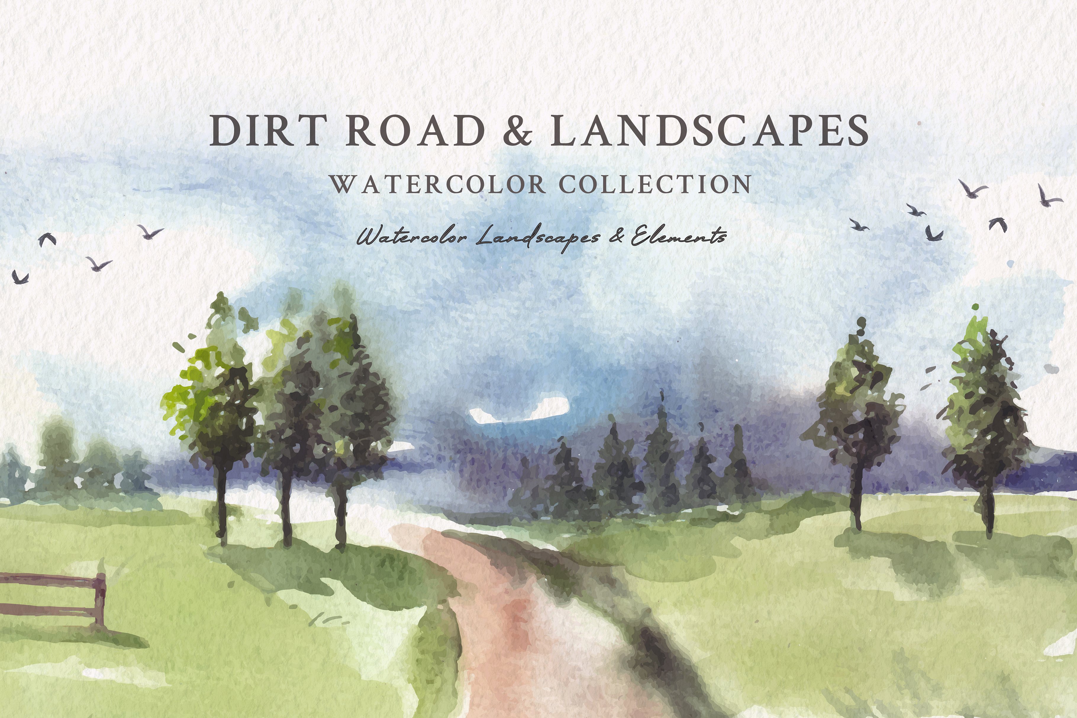Watercolor Dirt Road & Landscapes cover image.