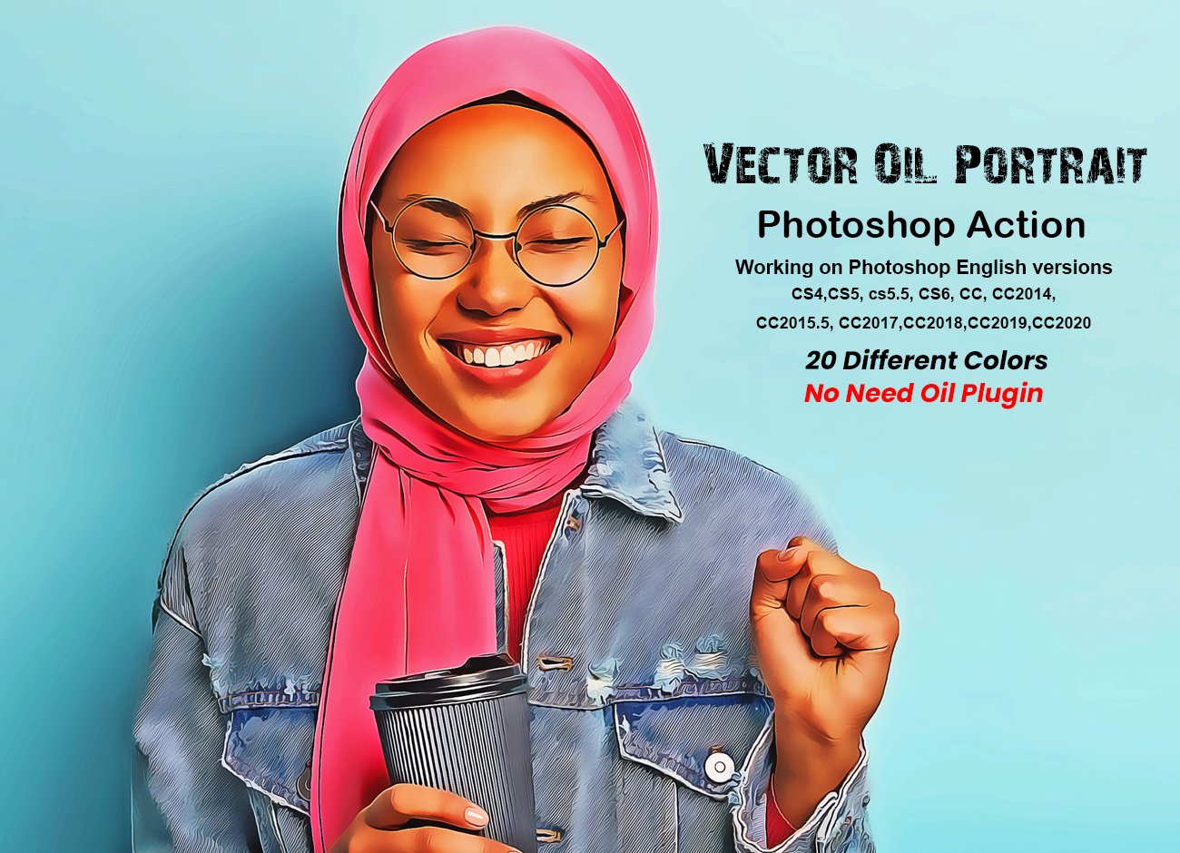 Vector Oil Portrait Photoshop Actioncover image.