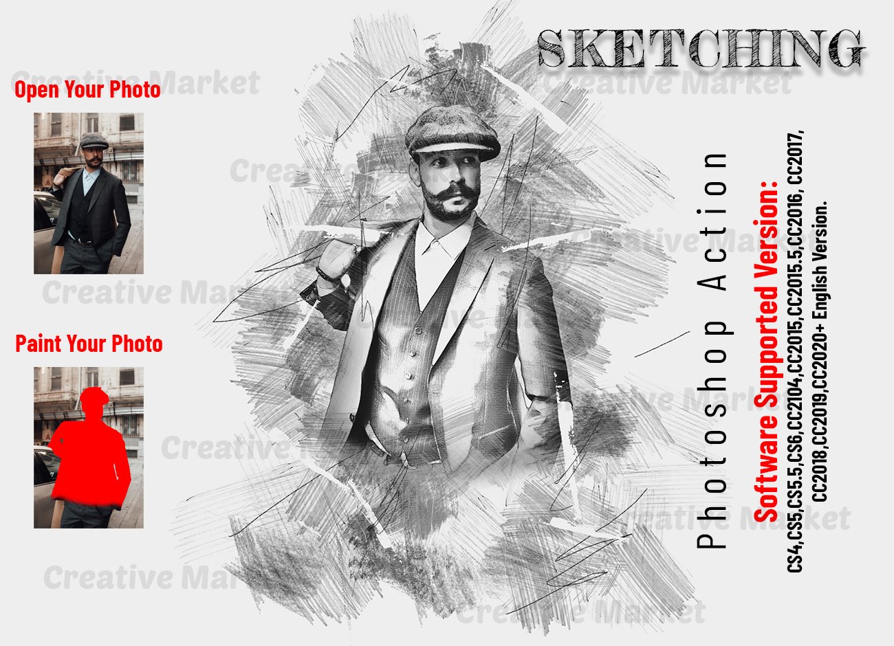 Sketching Photoshop Actioncover image.