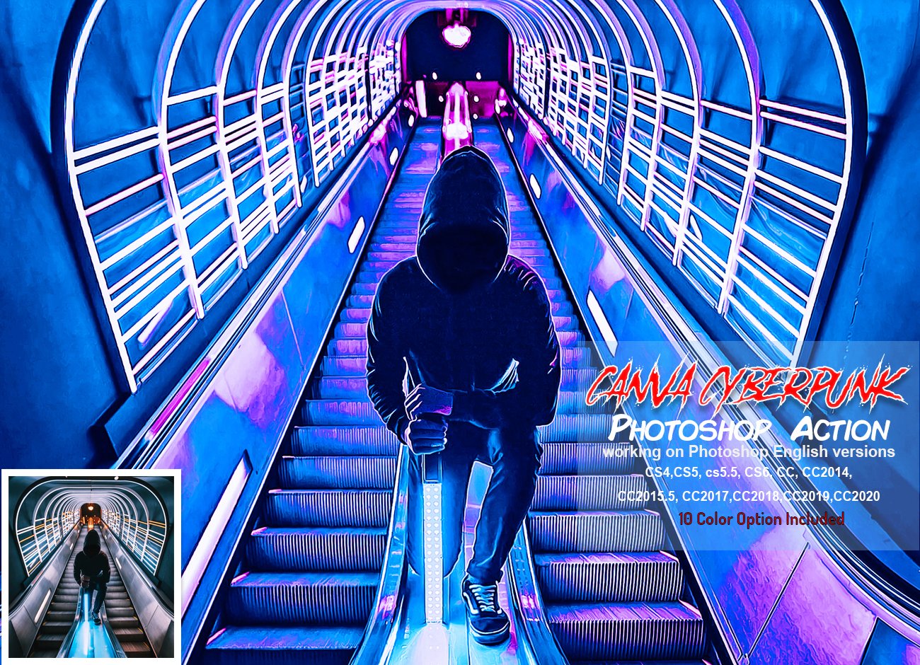Canva Cyberpunk Photoshop Actioncover image.