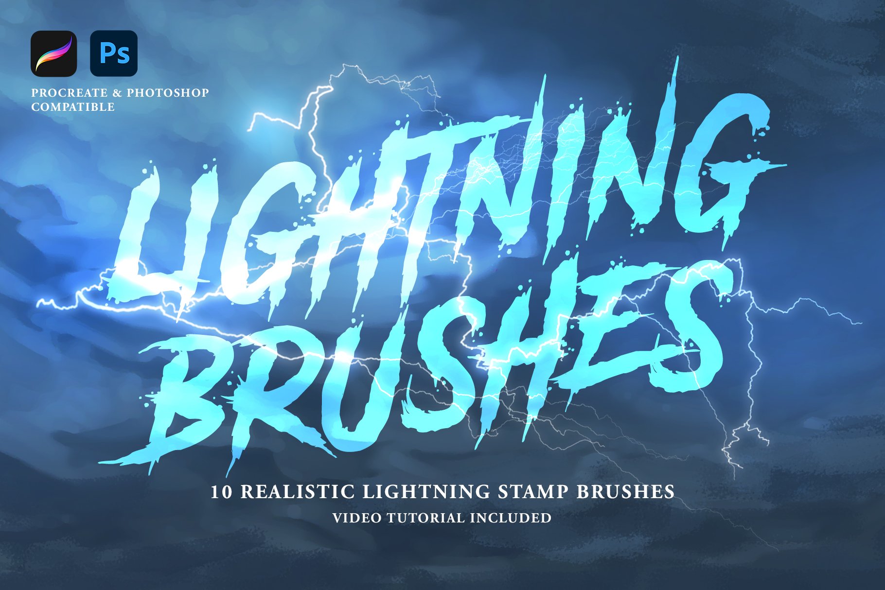 Realistic Lightning Pro Brushescover image.