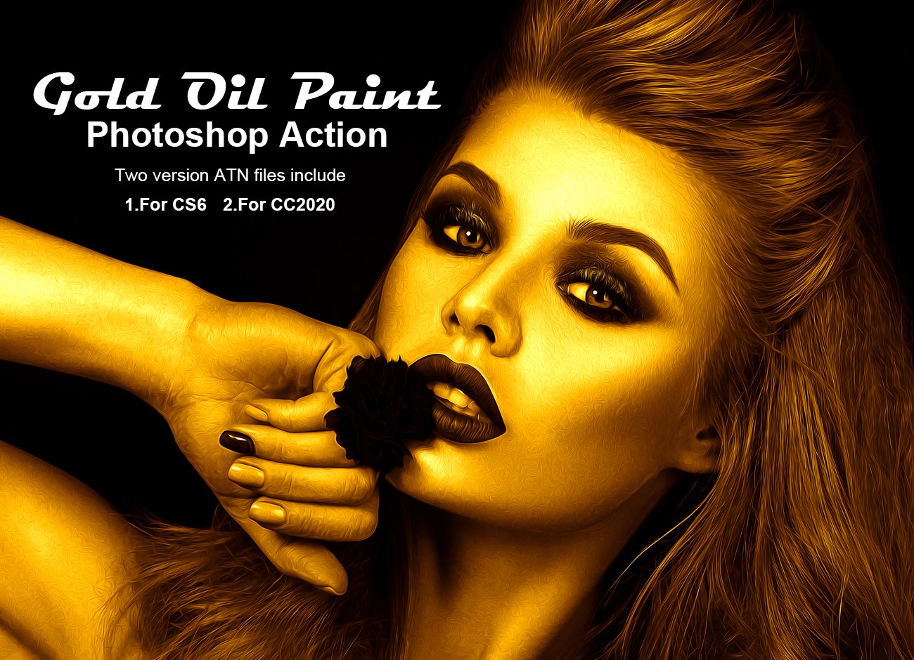 Gold Oil Paint Photoshop Actioncover image.