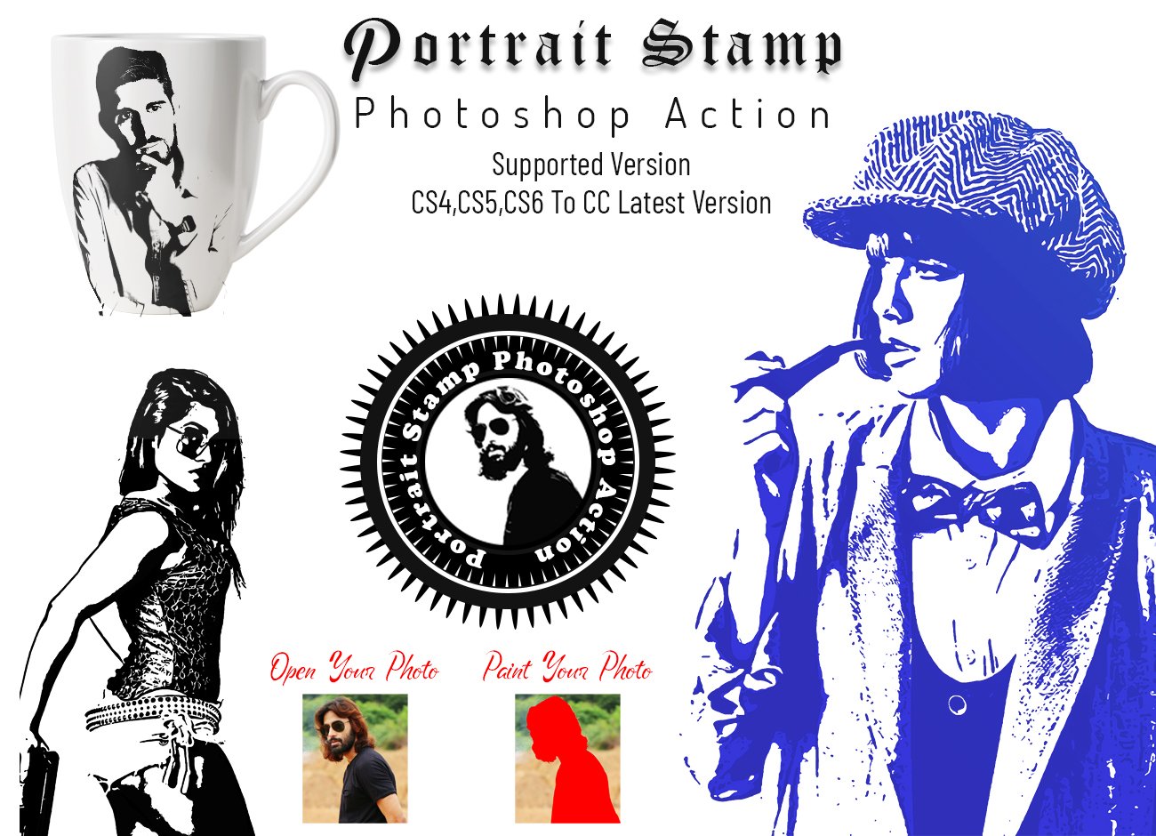 Portrait Stamp Photoshop Actioncover image.