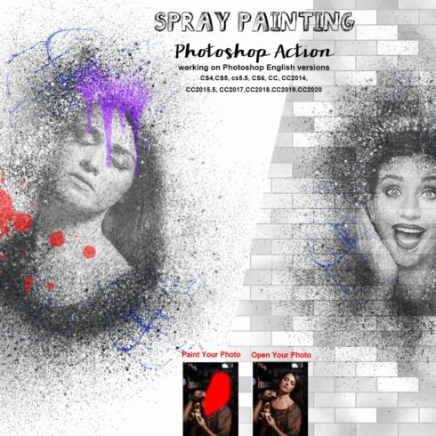 Spray Painting Photoshop Actioncover image.