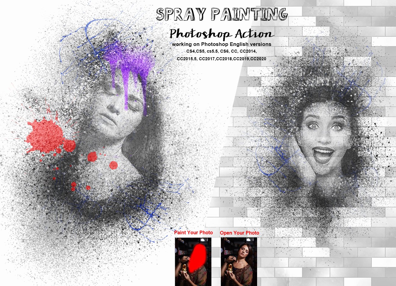 Spray Painting Photoshop Actioncover image.