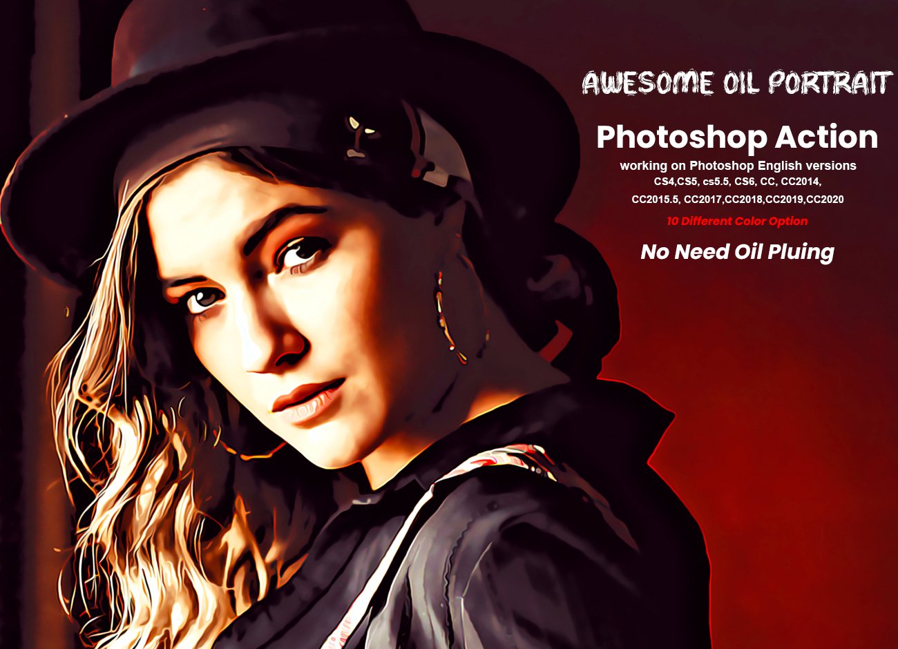 Awesome Oil Portrait PS Actioncover image.