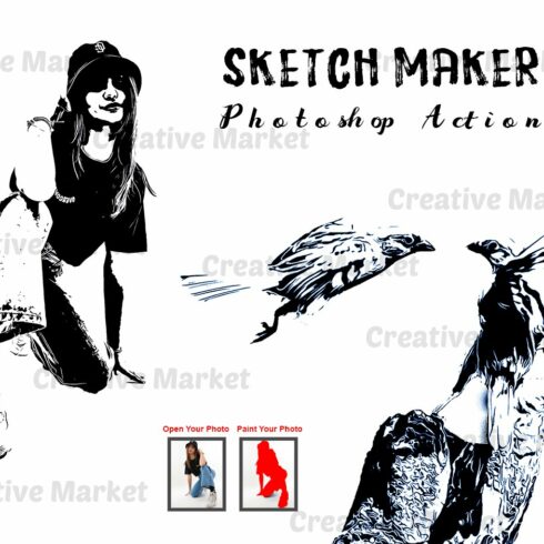 Sketch Maker Photoshop Actioncover image.