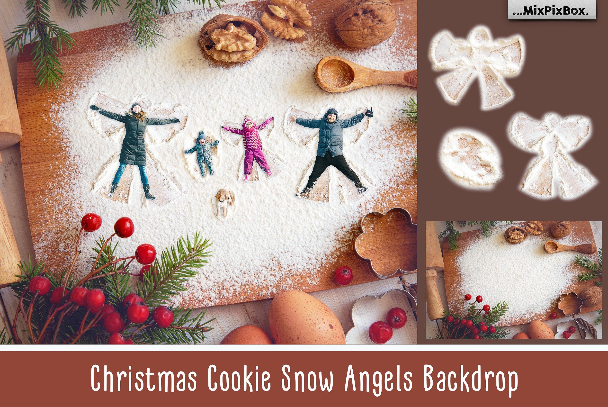 Christmas Cookie Snow Angel Backdropcover image.