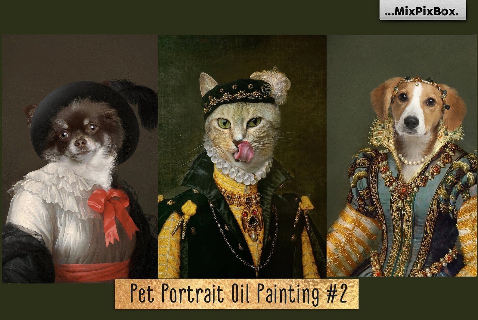 Pet Portrait Oil Background  – MasterBundles