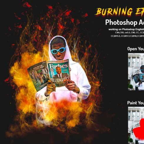 Burning Effect Photoshop Actioncover image.
