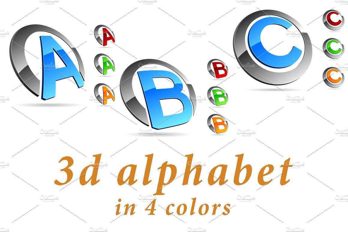 ABC - color 3d alphabet cover image.