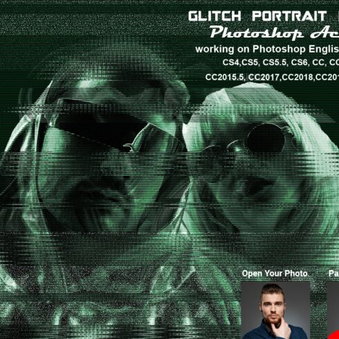 Glitch Portrait Effect PS Actioncover image.