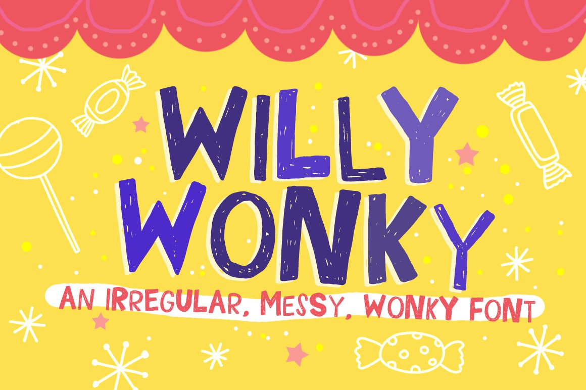 Willy Wonky Font cover image.
