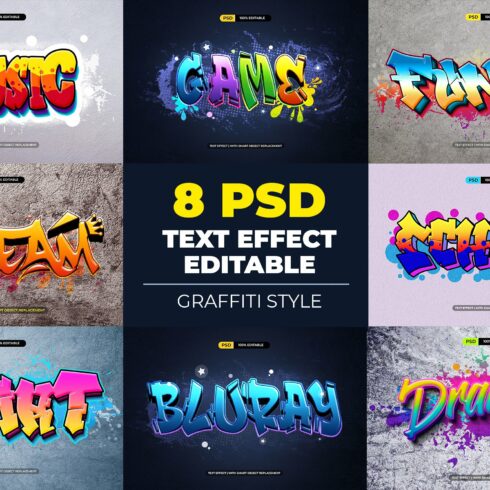Graffiti PSD Text Effect Bundlecover image.