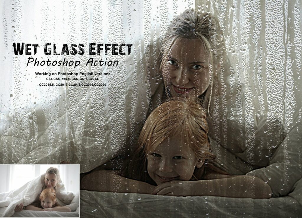 Wet Glass Effect Action MasterBundles