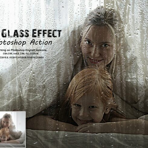 Wet Glass Effect Photoshop Actioncover image.