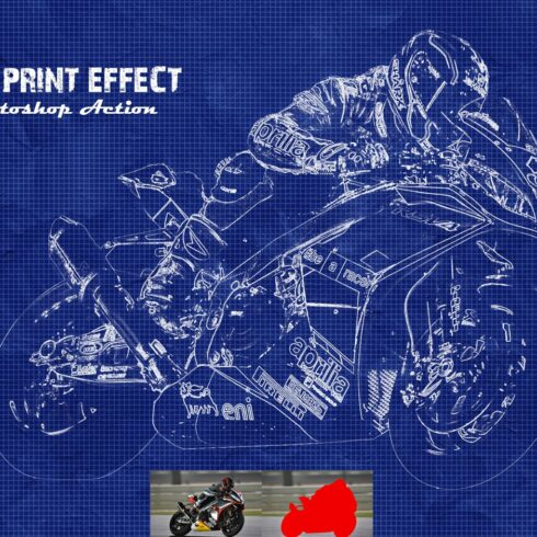Blueprint Effect Photoshop Actioncover image.