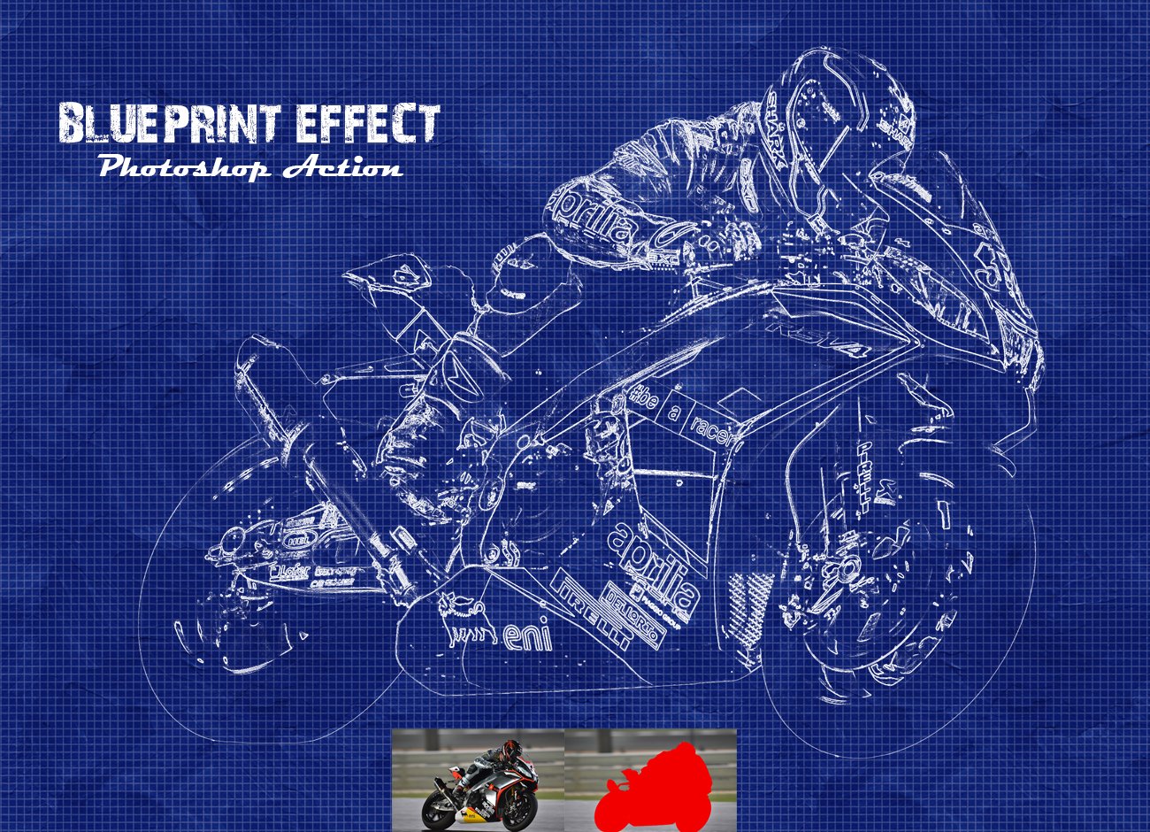 Blueprint Effect Photoshop Actioncover image.