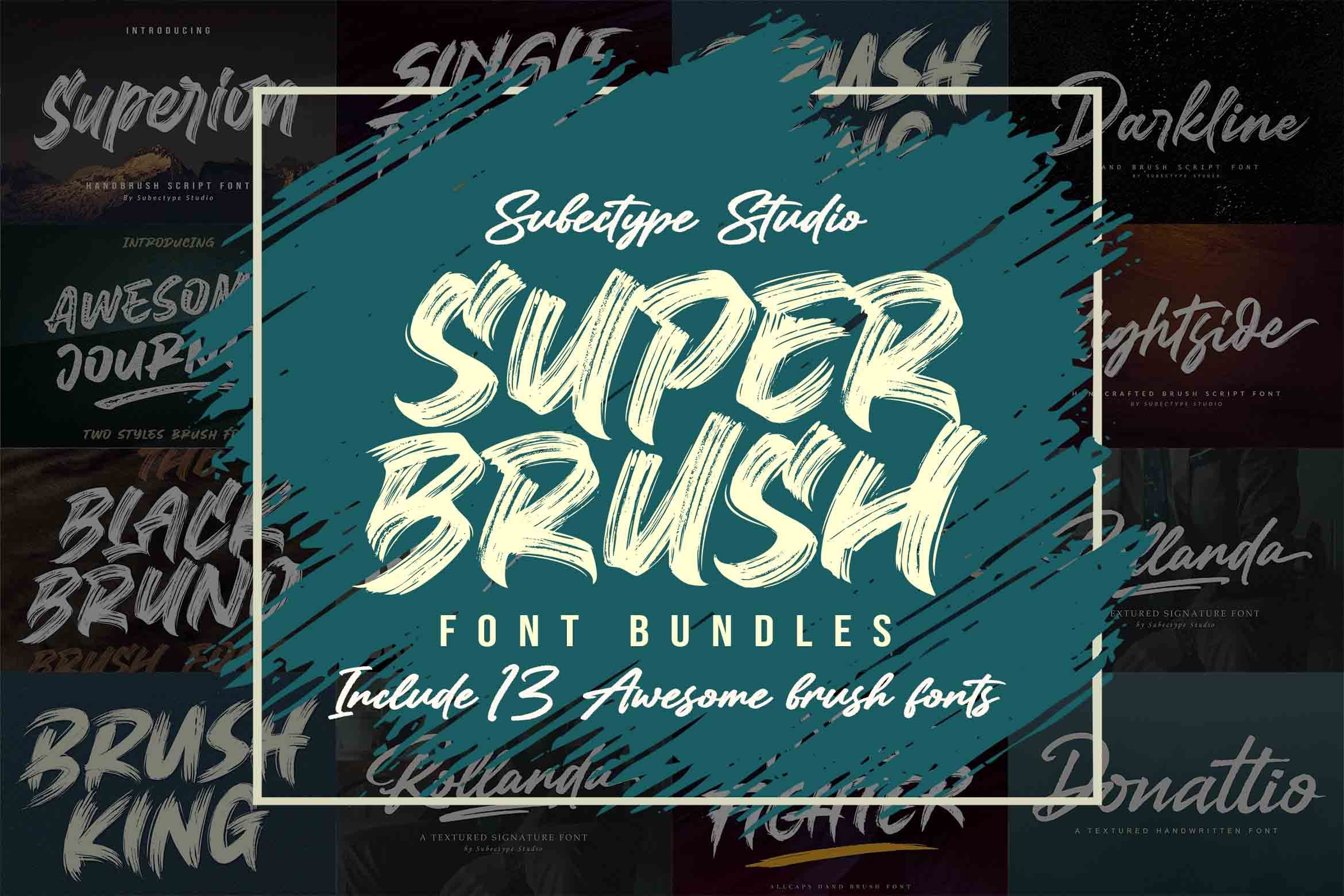 Super Brush - Brush Font Bundle cover image.