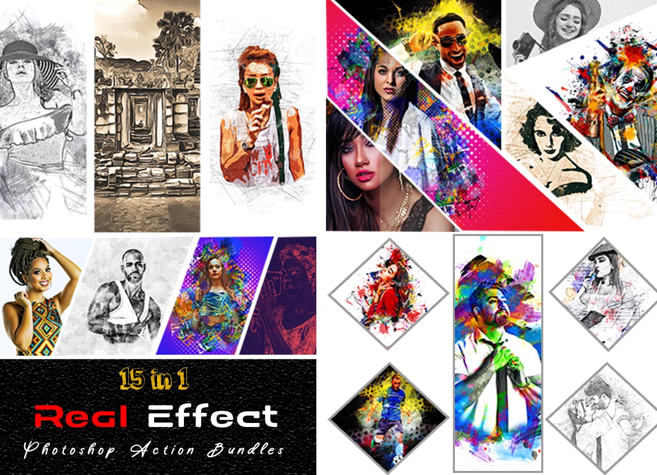 15 in 1 Real Effect Photoshop Actioncover image.