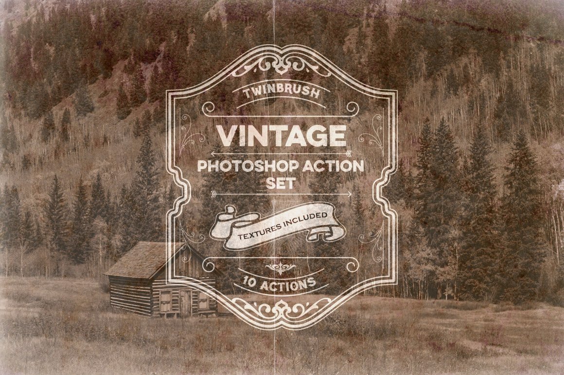 Vintage Effect Photoshop Action Setcover image.