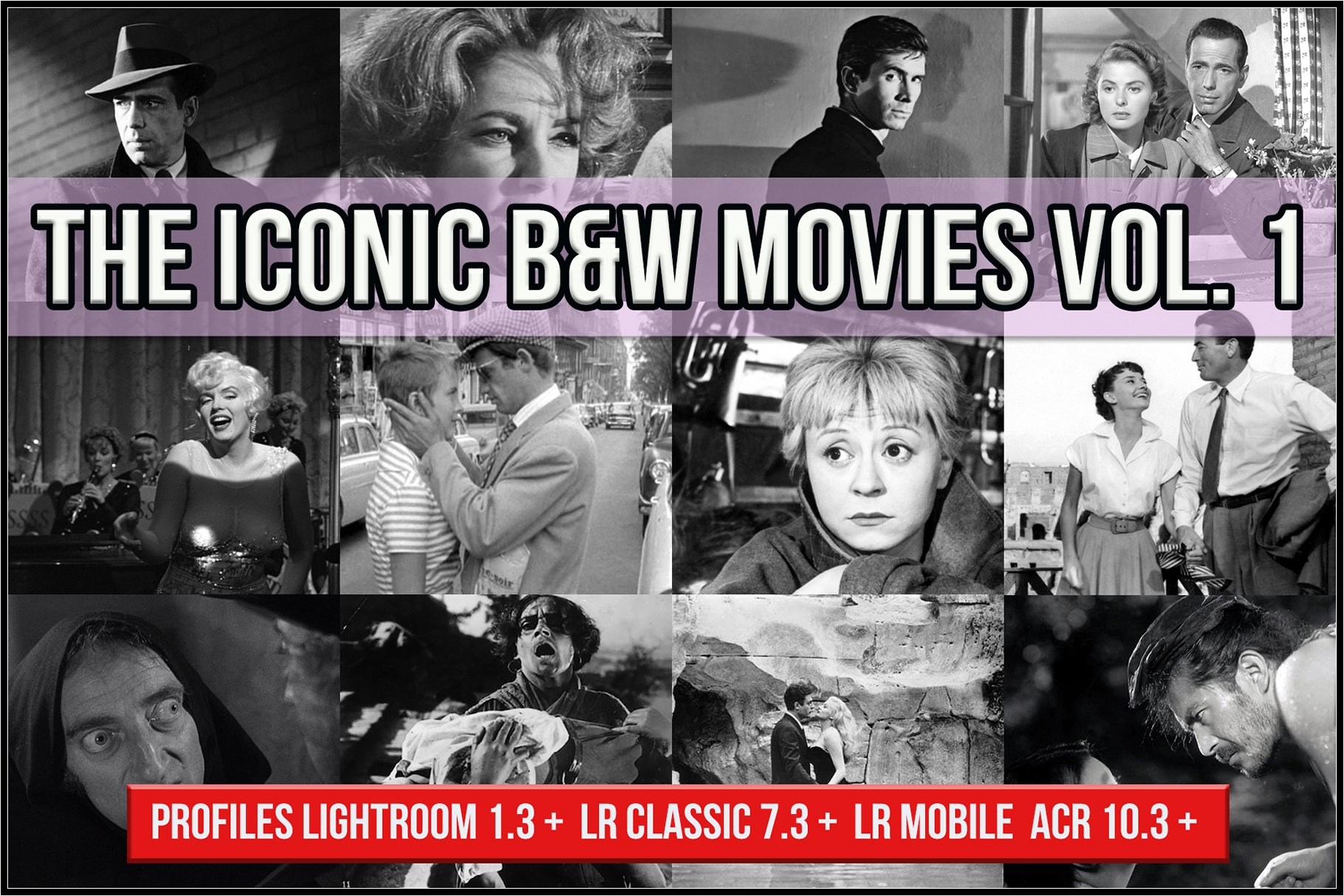 The Iconic B&W Movies V. 1 profilescover image.