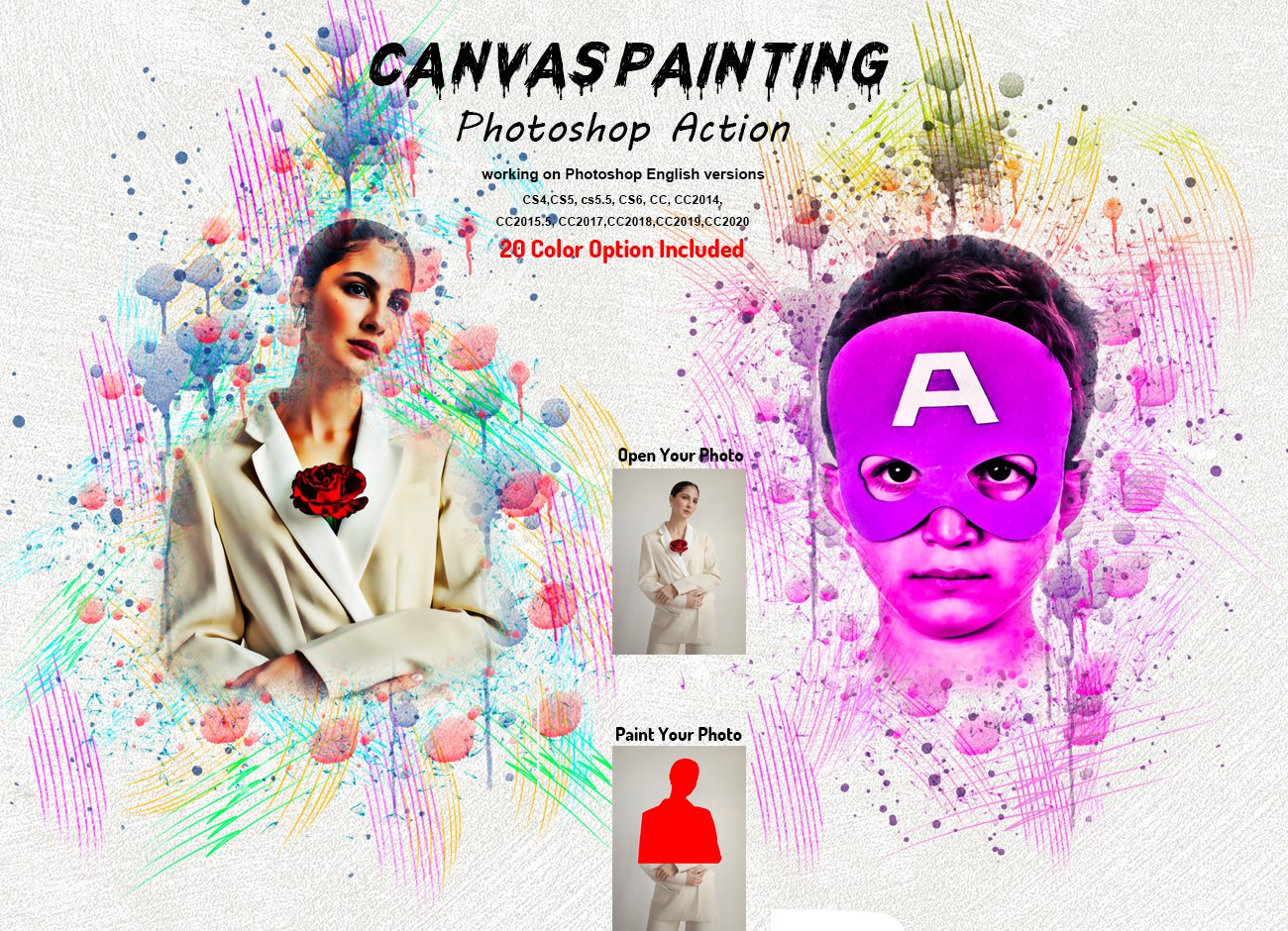 Canvas Painting Photoshop Actioncover image.