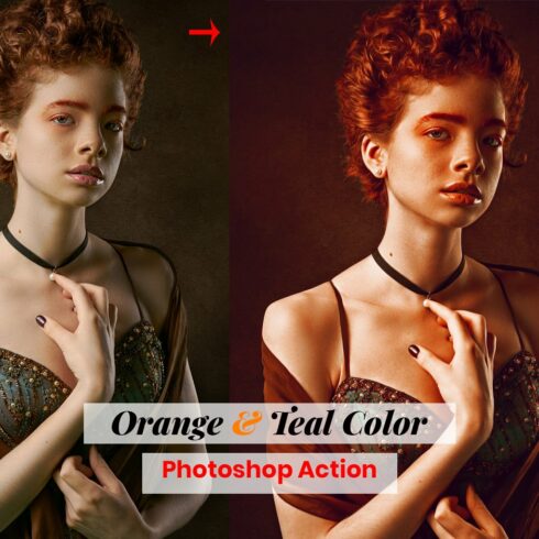 Orange & Teal Color Photoshop Actioncover image.