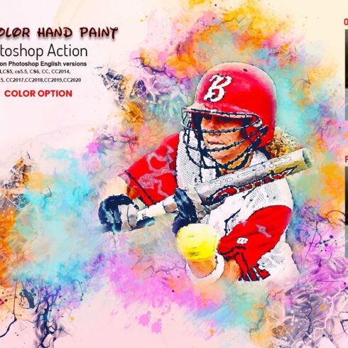 Watercolor Hand Paint PS Actioncover image.