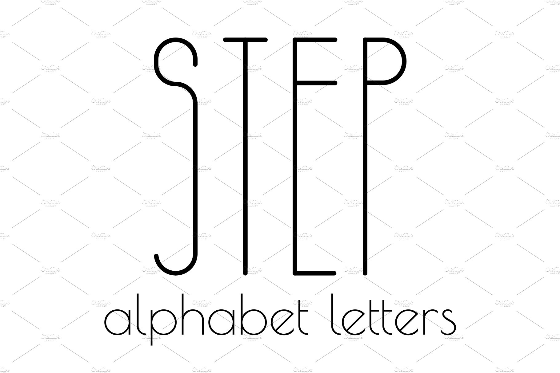 Alphabet letters Step font cover image.