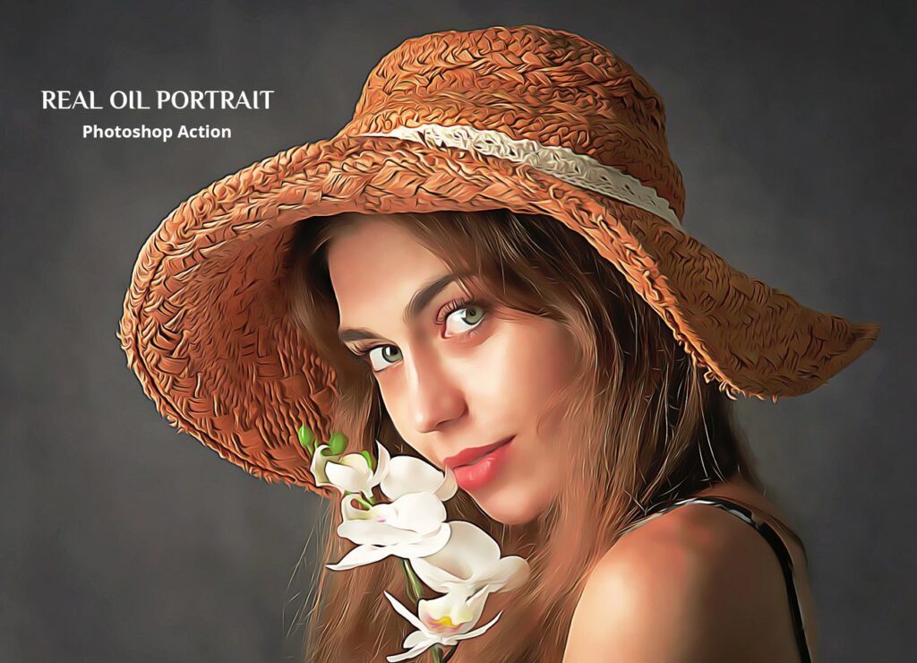 Real Oil Portrait Photoshop Action – MasterBundles
