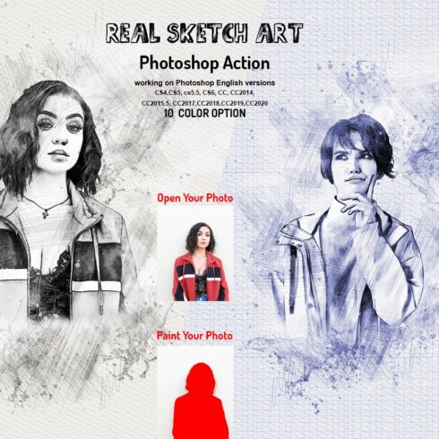 Real Sketch Art Photoshop Actioncover image.