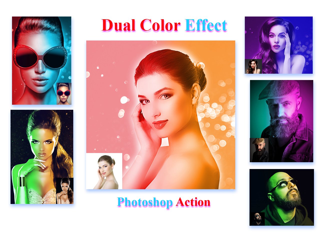 Dual Color Effect Photoshop Actioncover image.