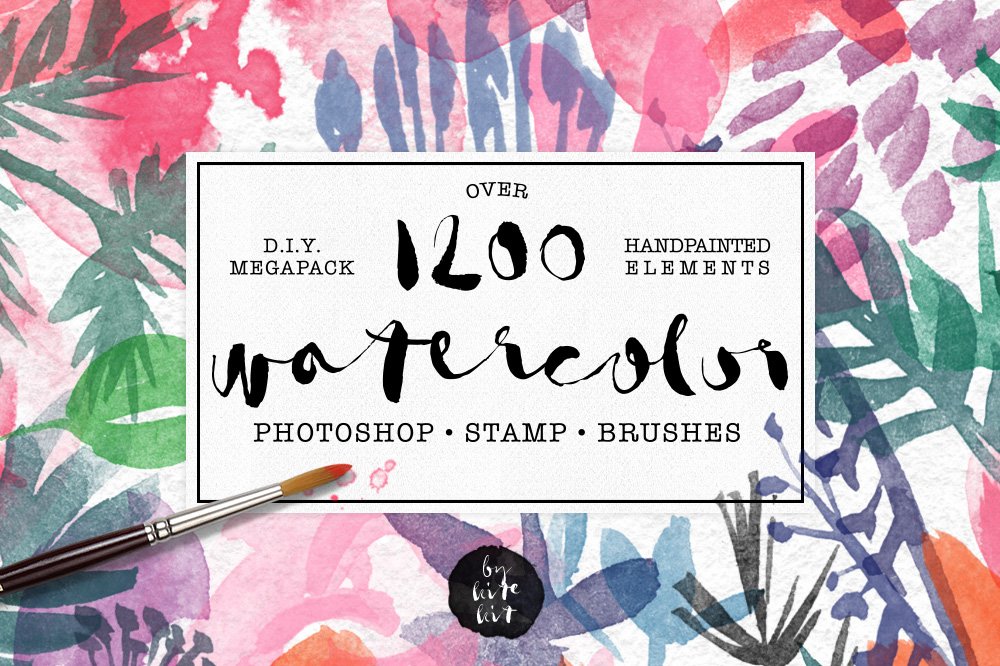 1200+ Watercolor PS Stamp Brushescover image.