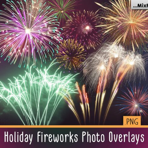 Holiday Fireworks Photo Overlayscover image.